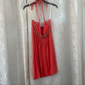 Sky Silk Halter Mini Dress S